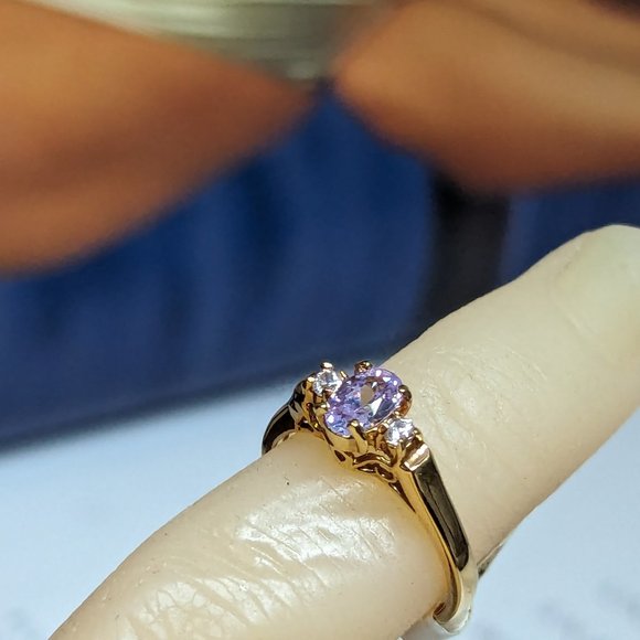 Sparkle Amethyst Cubic Zirconia Ring 18k hge New Old stock Covenant RC - Picture 14 of 16